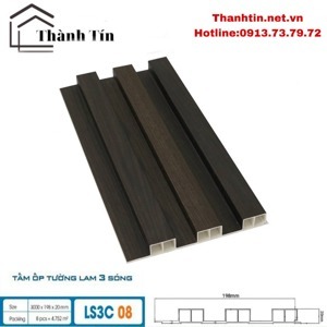 Lam sóng ốp tường Hobi Wood LS3C08