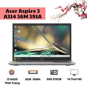 Laptop Acer Aspire 3 A314-36M-391A NX.KDMSV.002 - Intel Core i3-N305, 8GB RAM, SSD 512GB, Intel UHD Graphics, 14 inch