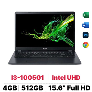 Laptop Acer Aspire 3 A315-56-34AY NX.HS5SV.007 - Intel Core i3-1005G1, 4GB RAM, SSD 512GB, Intel UHD Graphics, 15.6 inch