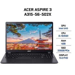 Laptop Acer Aspire 3 A315-56-502X NX.HS5SV.00F - Intel Core i5-1035G1, 4GB RAM, SSD 256GB, Intel UHD Graphics, 15.6 inch