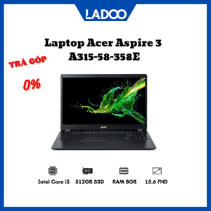 Laptop Acer Aspire 3 A315-58-358E NX.ADDSV.00F - Intel core i3-1115G4, 8Gb RAM, SSD 512GB, Intel UHD Graphics, 15.6 inch