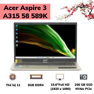 Laptop Acer Aspire 3 A315-58-589K NX.AM0SV.008 - Intel Core i5-1135G7, 8GB RAM, SSD 256GB, Intel Iris Xe Graphics, 15.6 inch