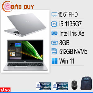Laptop Acer Aspire 3 A315-58-561V - Intel Core i5-1135G7, 16GB RAM, SSD 512GB, Intel Iris Xe Graphics, 15.6 inch