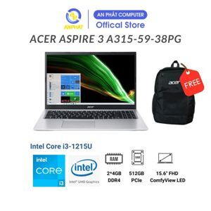 Laptop Acer Aspire 3 A315-59-38PG NX.K6TSV.00A - Intel Core i3-1215U, 8GB RAM, SSD 512GB, Intel UHD Graphics, 15.6 inch