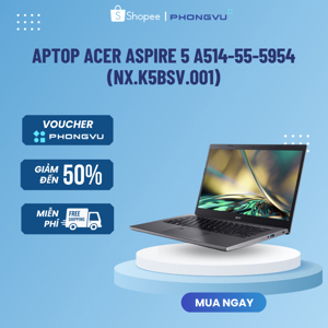 Laptop Acer Aspire 5 A514-55-5954 NX.K5BSV.001 - Intel core i5-1235U, 16GB RAM, SSD 512GB, Intel Iris Xe Graphics, 14 inch