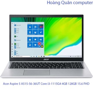 Laptop Acer Aspire 5 A515-56-36UT - Intel core i3-1005G1, 4GB RAM, SSD 128GB, Intel core UHD, 15.6 inch