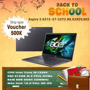 Laptop Acer Aspire 5 A515-57-52Y2 NX.K3KSV.003 - Intel core i5-1235U, 8GB RAM, SSD 512GB, Intel Iris Xe Graphics, 15.6 inch