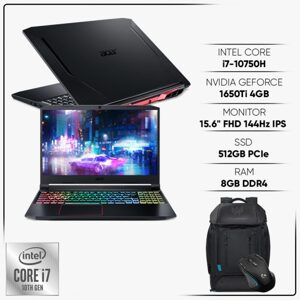 Laptop Acer Gaming Nitro 5 AN515-55-77P9 NH.Q7NSV.003 - Intel Core i7-10750H, 8GB RAM, SSD 512GB, Nvidia GeForce GTX 1650 Ti 4GB GDDR6, 15.6 inch