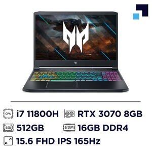 Laptop Acer Gaming Predator Triton 300 PT315-53-71DJ NH.QDSSV.001 - Intel Core i7-11800H, 16GB RAM, SSD 512GB, Nvidia GeForce RTX 3070 8GB GDDR6, 15.6 inch