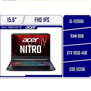 Laptop Acer Nitro 5 AN515-56-51N4 NH.QBZSV.002 - Intel Core i5-11300H, 8GB RAM, SSD 512GB, Nvidia GeForce GTX 1650 4GB GDDR6 + Intel Iris Xe, 15.6 inch