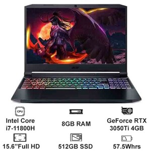 Laptop Acer Nitro 5 Eagle AN515-57-74NU NH.QD9SV.001 - Intel Core i7-11800H, 8GB RAM, SSD 512GB, Nvidia GeForce RTX 3050Ti 4GB GDDR6, 15.6 inch