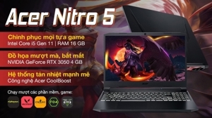 Laptop Acer Nitro 5 Gaming AN515 57 50FT NH.QD8SV.003 - Intel core i5-11400H, 16GB RAM, SSD 512GB, Nvidia Geforce RTX 3050 4GB, 15.6 inch