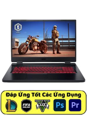 Laptop Acer Nitro 5 Tiger 2022 AN517-55 - Intel Core i5-12500H, 8GB RAM, SSD 512GB, Nvida GeForce RTX 3050 4GB GDDR6, 17.3 inch