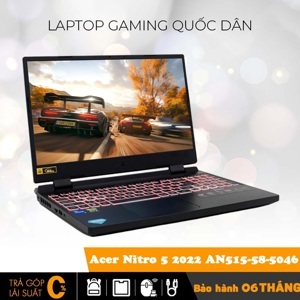 Laptop Acer Nitro 5 Tiger 2022 AN515-58-5046 - Intel core i5-12500H, 16GB RAM, SSD 512GB, Nvidia GeForce RTX 3050Ti 4GB GDDR6, 15.6 inch