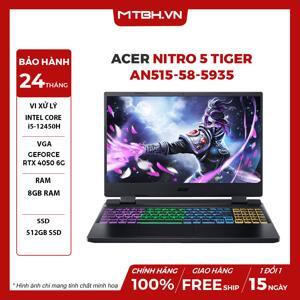Laptop Acer Nitro 5 Tiger AN515-58-5935 - Intel Core i5-12450H, 8GB RAM, SSD 512GB, Nvidia GeForce RTX 4050 6GB GDDR6, 15.6 inch