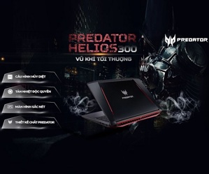 Laptop Acer Predator Helios PH315-51-759Y NH.Q3FSV.004 - Intel Core i7-8750H, 16GB RAM, HDD 1TB + SSD 256GB, Nvidia Geforce GTX1060 6GB GDDR5, 15.6 inch