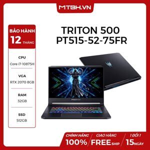 Laptop Acer Predator Triton 500 PT515-52-75FR - Intel Core i7-10875H, 32GB RAM, SSD 512GB, Nvidia GeForce RTX 2070 8GB GDDR6, 15.6 inch