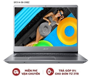 Laptop Acer Swift 3 SF314-58-39BZ NX.HPMSV.007 - Intel Core i3-10110U, 8GB RAM, SSD 512GB, Intel UHD Graphics, 14 inch