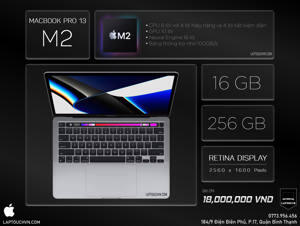 Laptop Apple MacBook Pro 2022 - Apple M2 Pro, 16GB RAM, SSD 512GB, 10‑core GPU, 13 inch