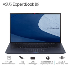 Laptop Asus ExpertBook B9 B9400CEA-KC0558T - Intel Core i5-1135G7, 8GB RAM, SSD 512GB, Intel Iris Xe Graphics, 14 inch