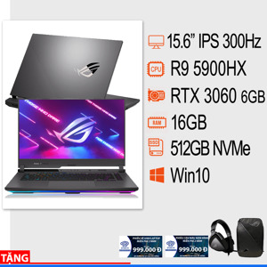 Laptop Asus Gaming ROG Strix G513QM-HF389T - AMD Ryzen 9 5900HX, 16GB RAM, SSD 512GB, Nvidia GeForce RTX 3060 6GB GDDR6 , 15.6 inch