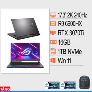 Laptop Asus Gaming ROG Strix G17 G713RW-LL012W - AMD Ryzen 9 6900HX, 16GB RAM, SSD 1TB, Nvidia Geforce RTX 3070 Ti 8GB GDDR6 + AMD Radeon Graphics, 17.3 inch