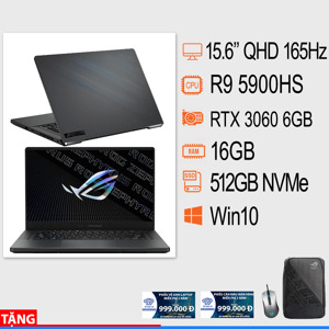 Laptop Asus Gaming ROG Zephyrus GA503QM-HQ158T - AMD Ryzen 9 5900HS, 16GB RAM, SSD 512GB, Nvidia GeForce RTX 3060 6GB GDDR6, 15.6 inch