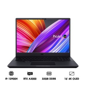 Laptop Asus ProArt Studiobook Pro 16 OLED W7600Z3A-L2048W - Intel core i9-12900H, 32GB RAM, SSD 1TB, Nvidia GeForce RTX A3000 12GB GDDR6, 16 inch