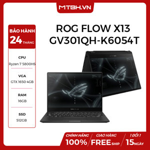 Laptop Asus ROG Flow X13 GV301QH-K6054T - AMD Ryzen 7 5800HS, 16GB RAM, SSD 512GB, Nvidia GeForce GTX 1650 4GB GDDR6 + AMD Radeon Graphics, 13.4 inch