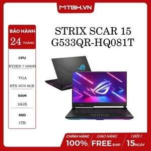 Laptop Asus Rog Strix Scar 15 G533QR-HQ081T - AMD Ryzen 7 5800H, 16GB RAM, SSD 1TB, Nvidia GeForce RTX 3070 8GB GDDR6 + AMD Radeon Graphics, 15.6 inch