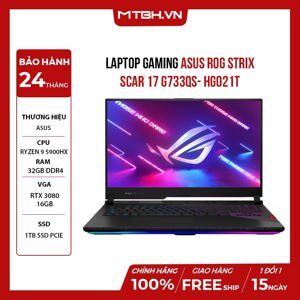 Laptop Asus Rog Strix Scar 17 G733QS-HG021T - AMD Ryzen 9-5900HX, 32GB RAM, SSD 1TB, Nvidia GeForce RTX 3080 16GB GDDR6, 17.3 inch