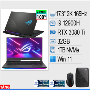 Laptop Asus ROG Strix SCAR 17 G733ZX-LL016W - Intel Core i9-12900H, 32GB RAM, SSD 1TB, Nvidia GeForce RTX 3080 Ti 16GB GDDR6, 17.3 inch