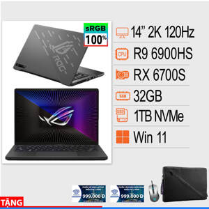 Laptop Asus ROG Zephyrus G14 GA402RK-L4242W - AMD Ryzen R7-6800HS, 32GB RAM, SSD 1TB, MD Radeon RX 6800S 8GB GDDR6 + AMD Radeon Graphics, 14 inch