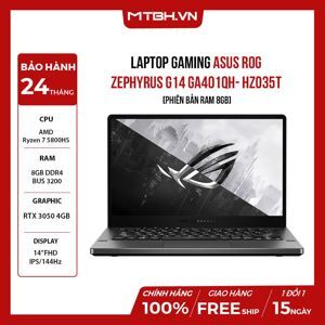 Laptop Asus ROG Zephyrus G14 GA401QH-HZ035T - AMD Ryzen 7 5800HS, 8GB RAM, SSD 512GB, Nvidia GeForce GTX 1650 4GB GDDR6, 14 inch