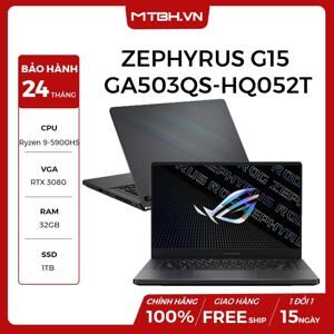 Laptop Asus ROG Zephyrus G15 GA503QS-HQ052T - AMD Ryzen 9 5900HS. 32GB RAM, SSD 1TB, Nvidia GeForce RTX 3080 8GB GDDR6, 15.6 inch