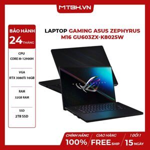 Laptop Asus ROG Zephyrus M16 GU603ZX-K8025W - Intel core i9-12900H, 32GB RAM, SSD 2TB, Nvidia GeForce RTX 3080Ti 16GB GDDR6, 16 inch