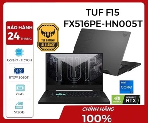 Laptop Asus TUF Dash F15 FX516PE-HN005T - Intel Core i7-11370H, 8Gb RAM, SSD 512GB, Nvidia GeForce  RTX 3050Ti 4GB + Intel Iris Xe Graphics, 15.6 inch