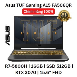 Laptop Asus TUF Gaming A15 FA506QR-AZ003T - AMD Ryzen R7-5800H, 16GB RAM, SSD 512GB, Nvidia GeForce RTX 3070 8GB GDDR6, 15.6 inch