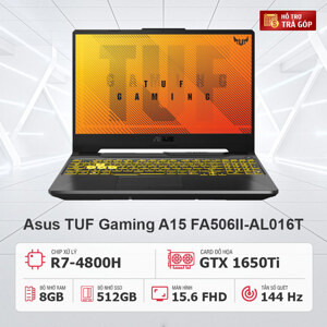 Laptop Asus TUF Gaming A15 FA506II-AL016T - AMD Ryzen 7-4800H, 8GB RAM, SSD 512GB, Nvidia GeForce GTX 1650Ti 4GB GDDR6 + AMD Radeon Graphics, 15.6 inch