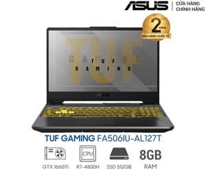 Laptop Asus TUF Gaming A15 FA506IU-AL127T - AMD Ryzen 7 4800H, 8GB RAM, SSD 512GB, Nvidia Geforce GTX 1660Ti 6GB GDDR6, 15.6 inch