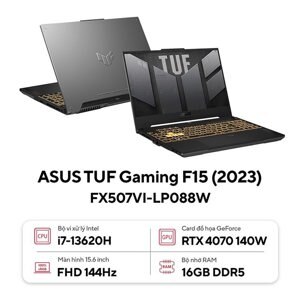 Laptop Asus TUF Gaming F15 FX507VI-LP088W - Intel Core i7-13620H, 16GB RAM, SSD 512GB, Nvidia GeForce RTX 4070 8GB GDDR6, 15.6 inch