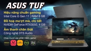 Laptop Asus TUF Gaming F15 FX506HCB-HN1138W - Intel Core i5-11400H, 8GB RAM, SSD 512GB, Nvidia GeForce RTX 3050 4GB GDDR6, 15.6 inch