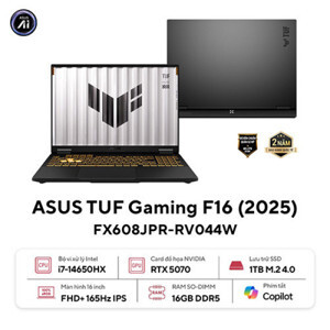 Laptop ASUS TUF Gaming F16 FX608JPR-RV044W - Intel Core i7 14650HX, Ram 16GB, SSD 1 TB, RTX 5070, 16 inch
