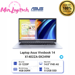 Laptop Asus Vivobook 14 X1402ZA-EK249W - Intel Core i3-1220P, 4GB RAM, SSD 512GB, Intel UHD Graphics, 14 inch