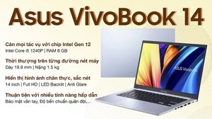 Laptop Asus VivoBook 14 X1402ZA-EK085W - Intel core i5-1240P, 8GB RAM, SSD 512GB, Intel Iris Xe Graphics, 14 inch