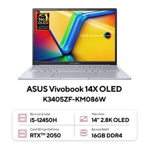 Laptop Asus Vivobook 14X OLED K3405ZF KM086W - IntelCore i5-12450H, RAM 16GB, SSD 512GB, Intel Iris Xe Graphics, 14 inch