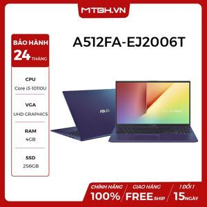 Laptop Asus VivoBook 15 A512FA-EJ2006T - Intel Core i3-10110U, 4GB RAM, SSD 256GB, Intel UHD Graphics, 15.6 inch
