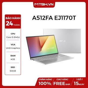 Laptop Asus Vivobook A512FA-EJ1170T - Intel Core i3-8145U, 4GB RAM, SSD 512GB, Intel UHD Graphics 620, 15.6 inch