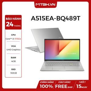 Laptop Asus Vivobook A515EA-BQ489T - Intel Core i3-1115G4, 4GB RAM, SSD 512GB, Intel UHD Graphics, 15.6 inch