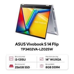 Laptop Asus Vivobook S 14 Flip TP3402VA-LZ025W - Intel Core i3-1315U, 8GB RAM, SSD 256GB, Intel UHD Graphics, 14 inch